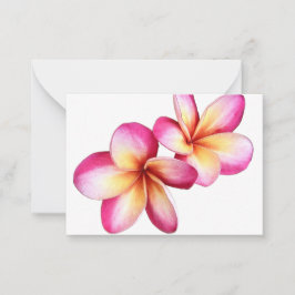 Tarjeta de nota plana Hot Pink Plumeria Blogs