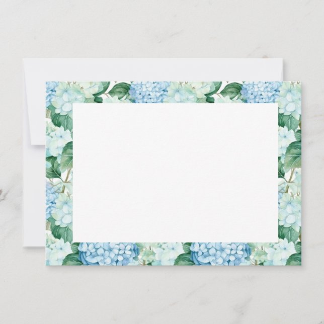 Tarjeta de nota plana Hydrangea Flowers (Anverso)