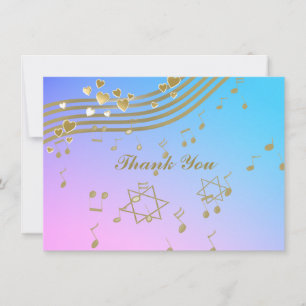Tarjeta de nota plana Love Songs Bat Mitzvah