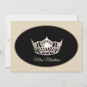 Tarjeta de nota plana Miss América-Corona de plata