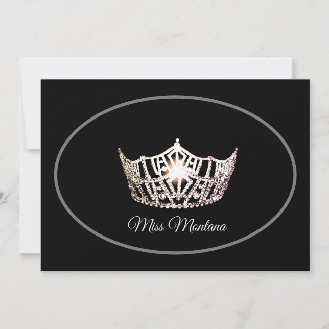 Tarjeta de nota plana Miss América - Crown/Black (Anverso)