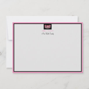 Tarjeta de nota plana Miss USA Star Pink Crown Per