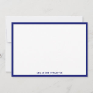 Tarjeta de nota plana moderna con estilo azul mari