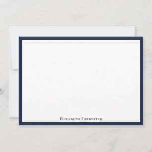 Tarjeta de nota plana moderna de color azul oscuro