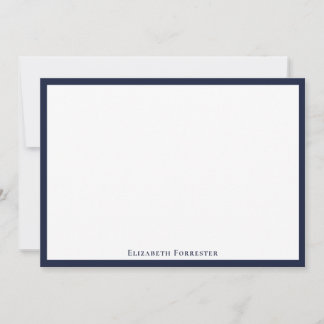 Tarjeta de nota plana moderna de color azul oscuro