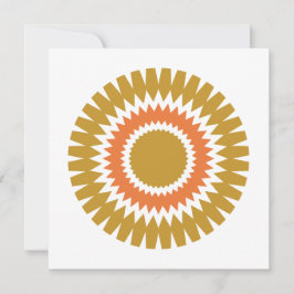 Tarjeta de nota plana moderna Sunburst en Naranja