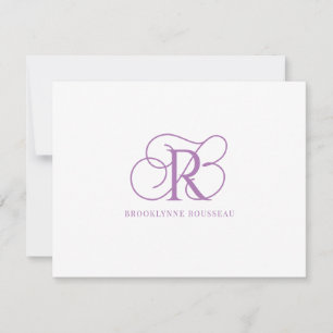 Tarjeta de nota plana monográfica elegante de lava