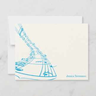 Tarjeta de nota plana Music Notes (azul)