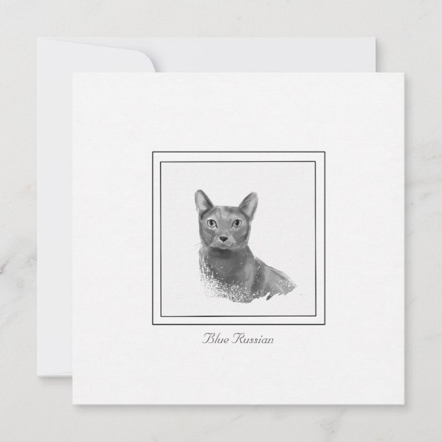 Tarjeta de nota plana panorámica moderna para gato (Anverso)