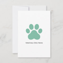 Tarjeta de nota plana para clínica veterinaria (3,