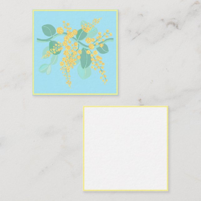 Tarjeta de nota plana para las flores de invierno  (Anverso / Reverso)