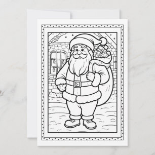 Tarjeta de nota plana para niños Navidades de colo