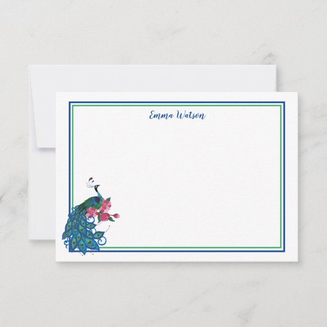 Tarjeta de nota plana Peacock (Anverso)