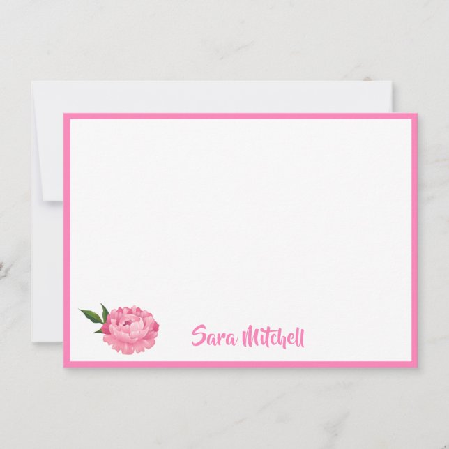 Tarjeta de nota plana Peony (Anverso)