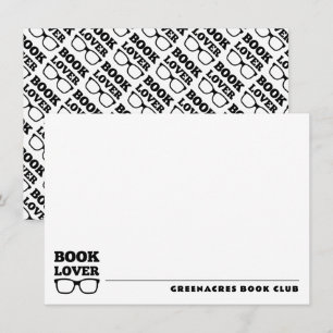Tarjeta de nota plana personalizada Book Club