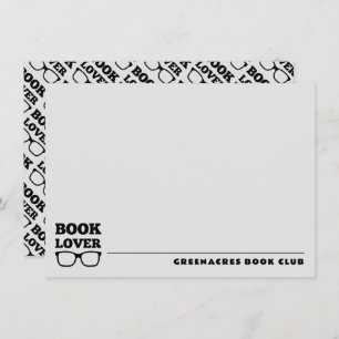 Tarjeta de nota plana personalizada Book Club