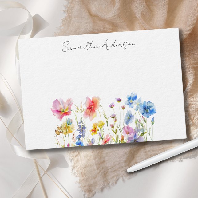 Tarjeta de nota plana personalizada con flor silve (Subido por el creador)