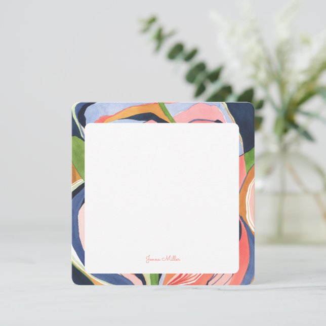 Tarjeta de nota plana personalizada de arte abstra (Anverso de pie)