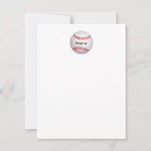 Tarjeta de nota plana personalizada de béisbol