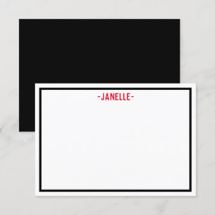 Tarjeta de nota plana personalizada en negro, blan