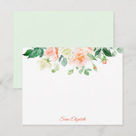 Tarjeta de nota plana personalizada para Rosas de