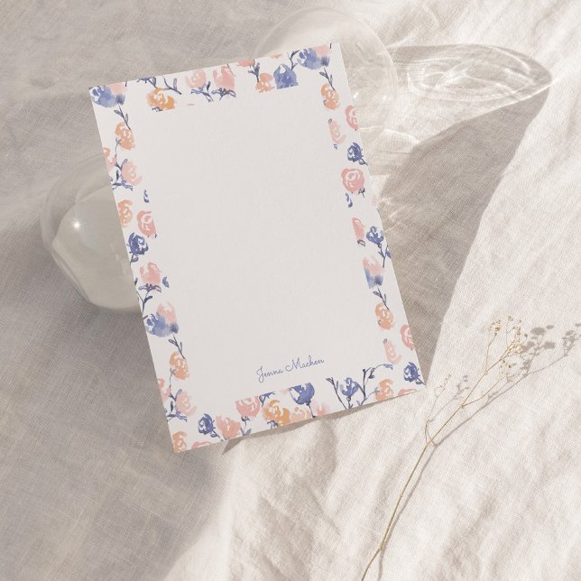 Tarjeta de nota plana personalizada Peach & Purple (Subido por el creador)