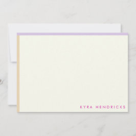 Tarjeta de nota plana preppy Mod Stripe