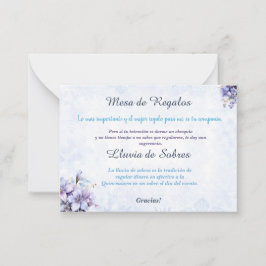 Tarjeta de nota plana Quinceañera Lluvia de Sobres