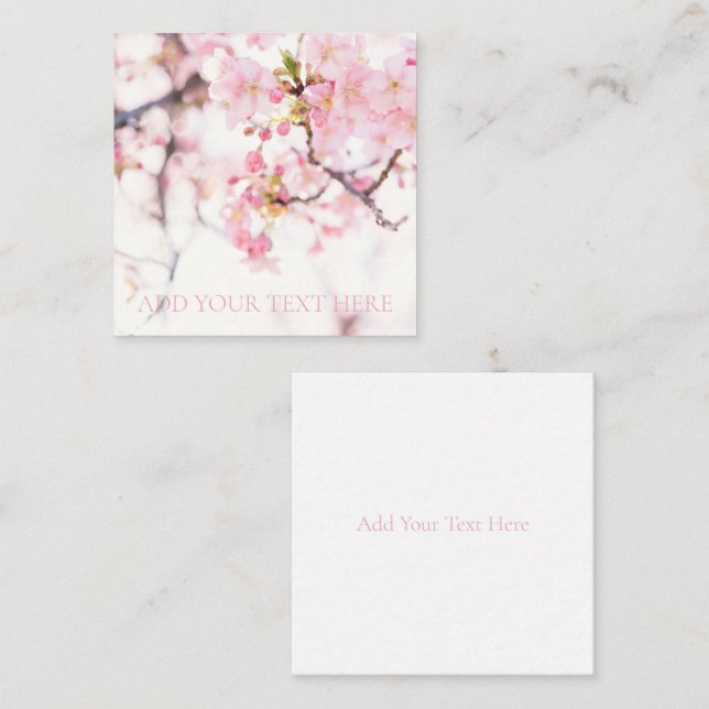 TARJETA DE NOTA PLANA : RAMA DE CHERRY BLOSSOM (Anverso / Reverso)