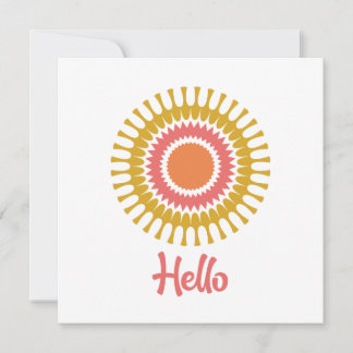 Tarjeta de nota plana Retro Sunburst en rojo y oro