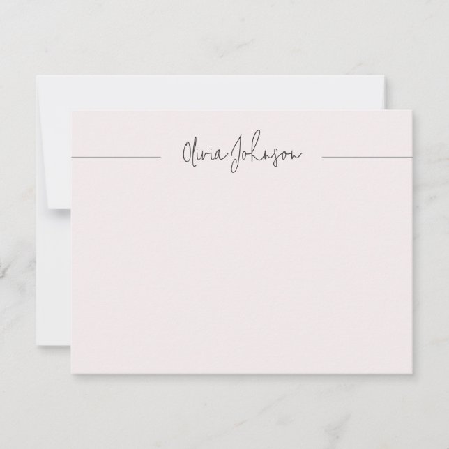 Tarjeta de nota plana rosa con letras simples y mo (Anverso)