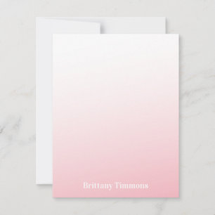 Tarjeta de nota plana rosa Ombre