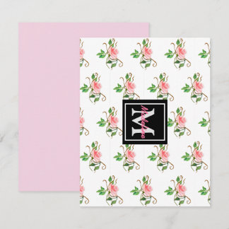 Tarjeta de nota plana Rubor Pink Roses