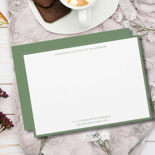 Tarjeta de nota plana Sage Green Classic
