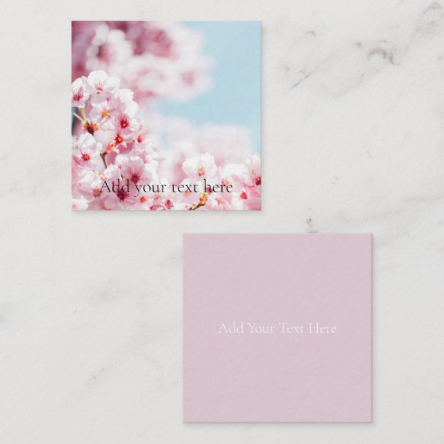 TARJETA DE NOTA PLANA : SAKURA : BLOSSOMS DE CERDO (Anverso / Reverso)