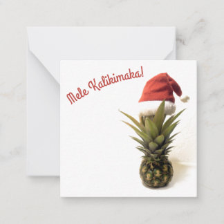 Tarjeta de nota plana Santa Hat Pineapple.