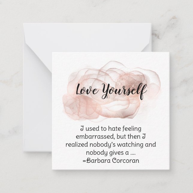 *~* Tarjeta de nota plana Self Love CORCORAN AP62 (Anverso)