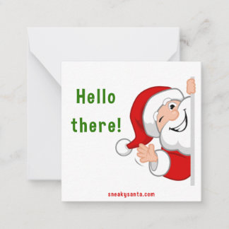Tarjeta de nota plana Sneaky Santa