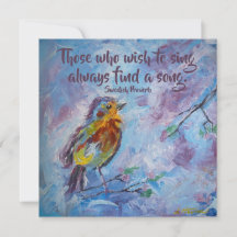 Tarjeta de nota plana "Songbird of Hope"