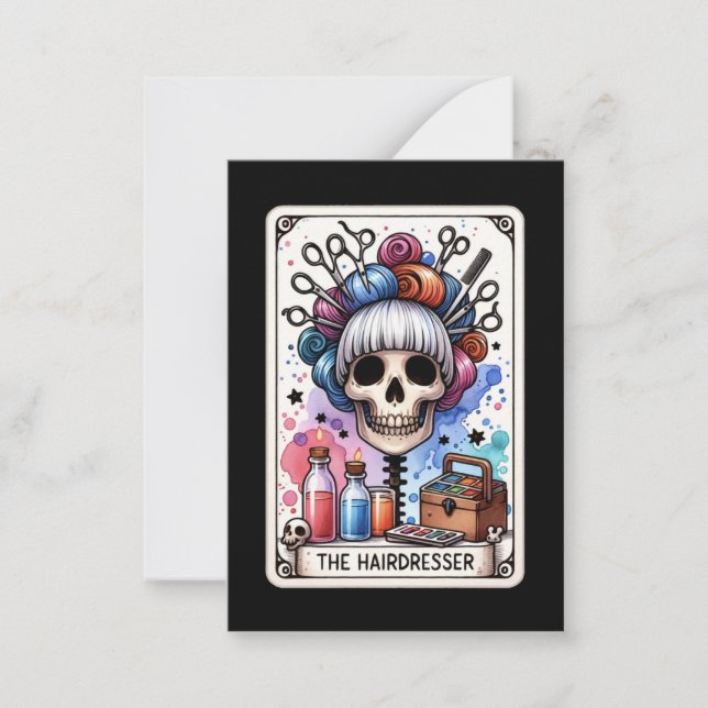 Tarjeta de nota plana Tarot de la peluquería (Anverso)