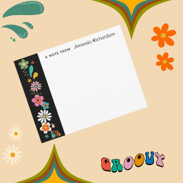 Tarjeta de nota plana temática Ebony LOVE Flower G