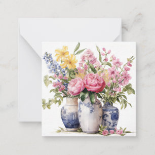 Tarjeta de nota plana Trío de bolsitas de flores D