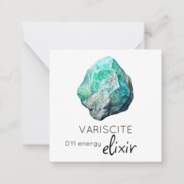 *~* Tarjeta de nota plana Variscite Elixir Stone A (Anverso)