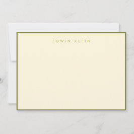 Tarjeta de nota plana verde Hudson 5"x7"