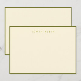 Tarjeta de nota plana verde Hudson 5"x7"