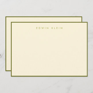 Tarjeta de nota plana verde Hudson 5"x7"