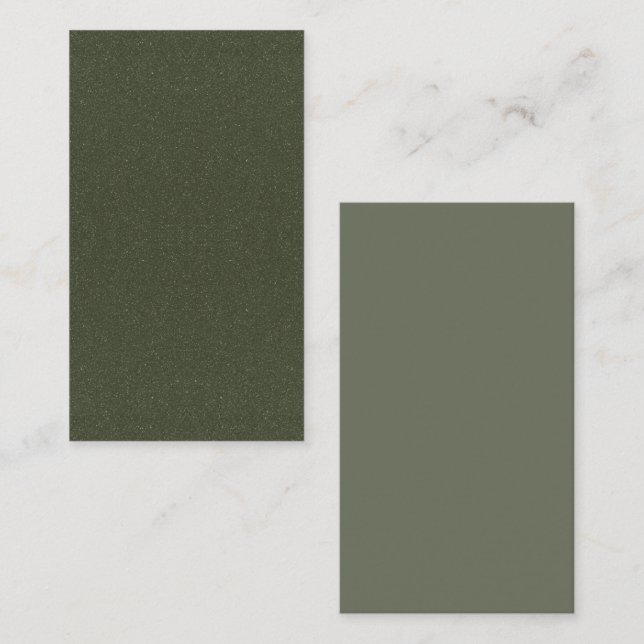 Tarjeta de nota plana verde Moss de dos tonos - Pe (Anverso / Reverso)