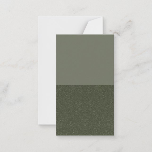 Tarjeta de nota plana verde Moss de dos tonos - Pe (Anverso)