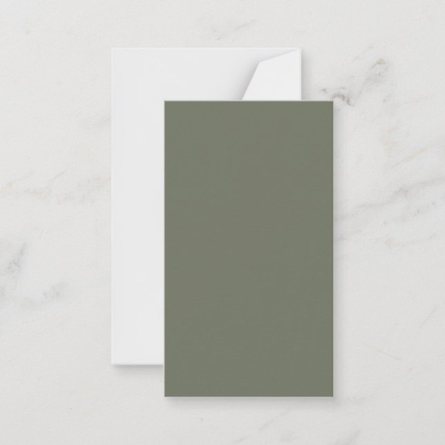 Tarjeta de nota plana verde Moss moderna - Persona (Anverso)