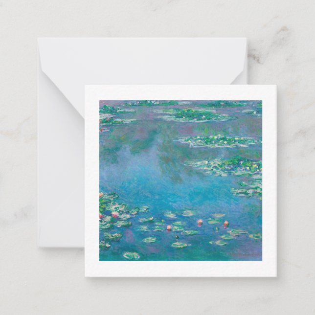 TARJETA DE NOTA PLANA: "WATERLILIES" DE MONET (Anverso)